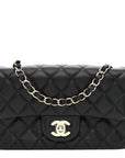 Lambskin Quilted Mini Rectangular Flap Black