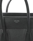 Drummed Calfskin Mini Luggage Black
