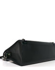 Smooth Calfskin Metallic Patent Giant 12 Silver Hardware City Vert Poker Fonce