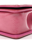 Patent Tweed Medium Boy Flap Fuchsia