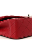 Caviar Quilted Medium Double Flap Red