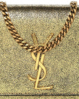 Metallic Calfskin Small Classic Monogram Kate Tassel Satchel Gold
