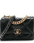 Lambskin Quilted Medium CHNL 19 Flap Black