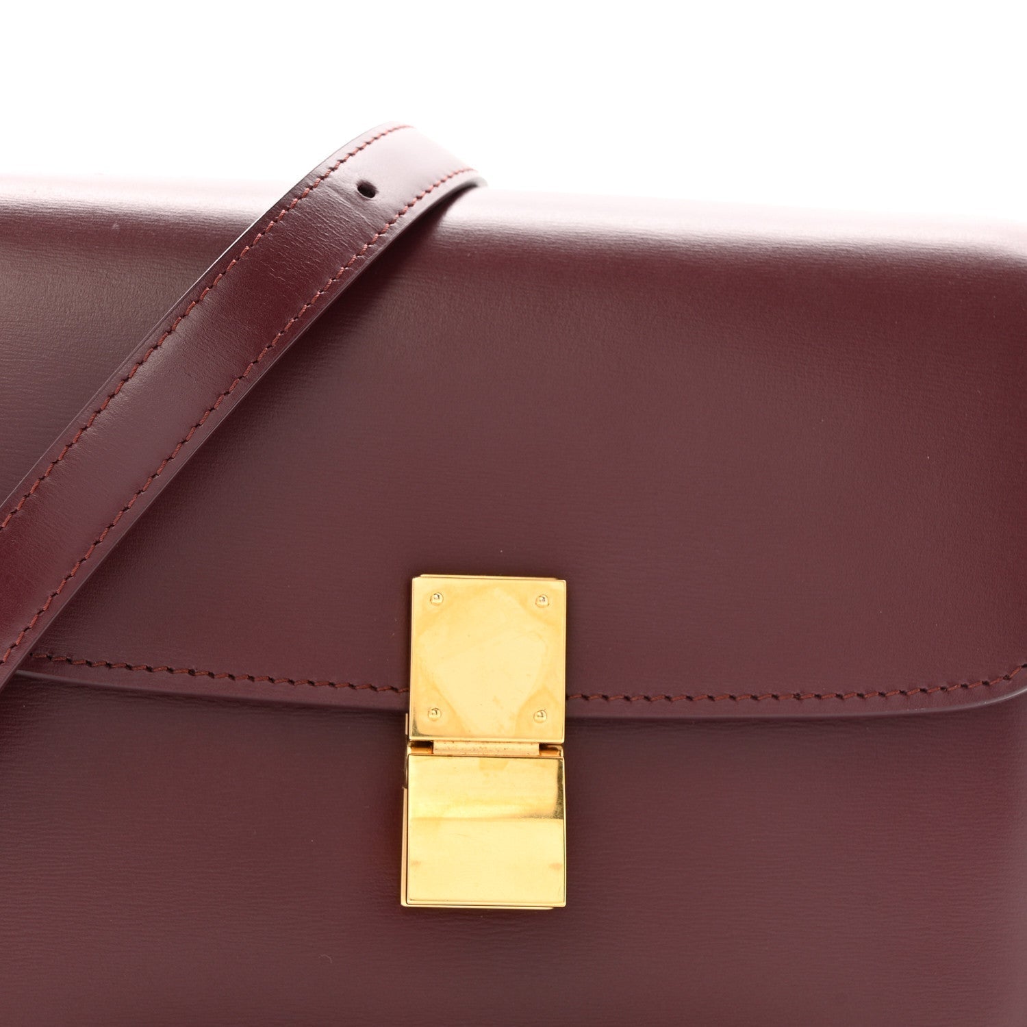 Liege Calfskin Teen Classic Box Flap Bag Burgundy
