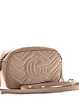Calfskin Matelasse Small GG Marmont Chain Shoulder Bag Porcelain Rose