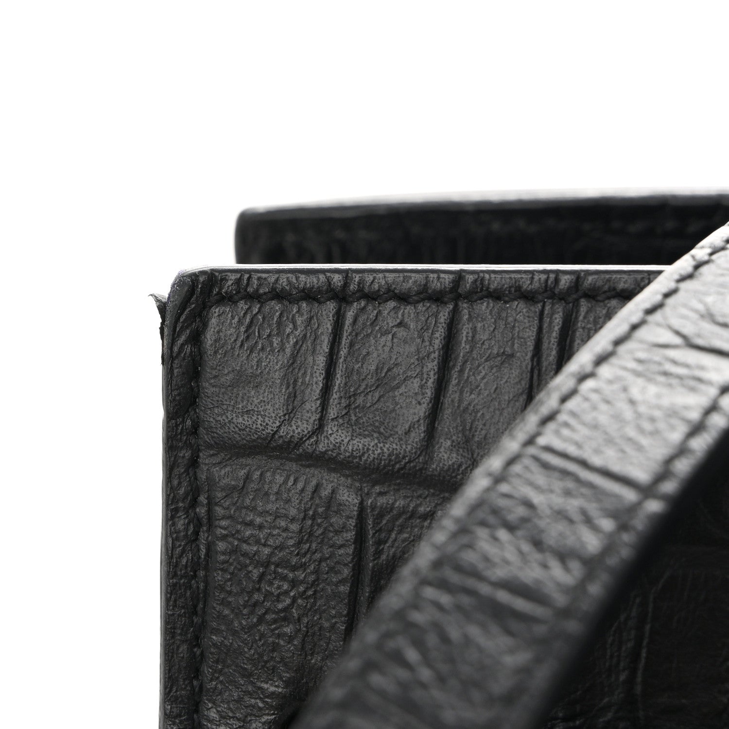 Calfskin Crocodile Embossed Small Sac de Jour Black