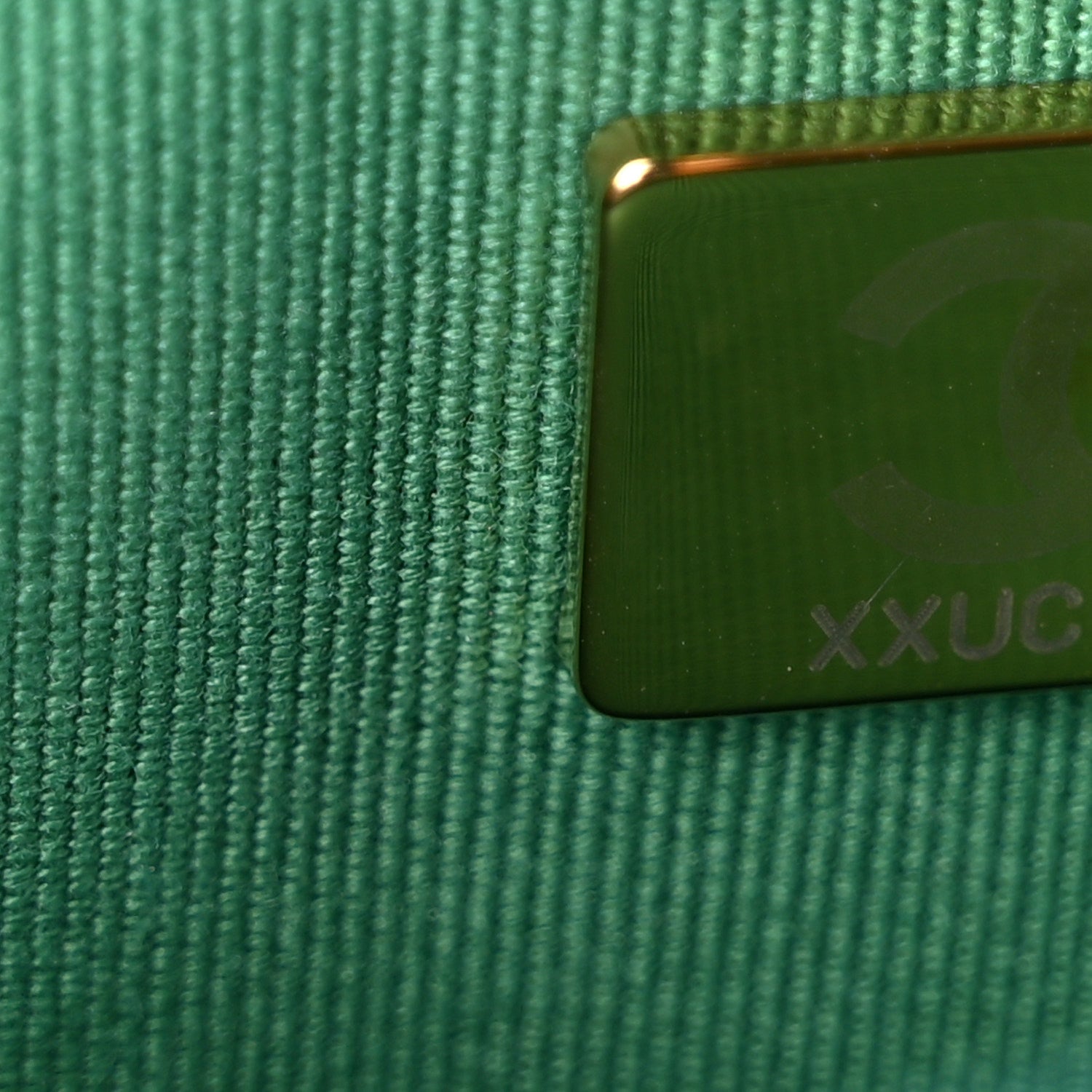 Lambskin Quilted CHNL 19 Wallet On Chain WOC Green