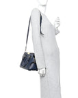Signature Grain Small Clifton Bag Navy Blue