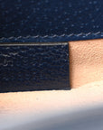 Glazed Textured Calfskin Web Small Ophidia Bucket Bag Blue Agata