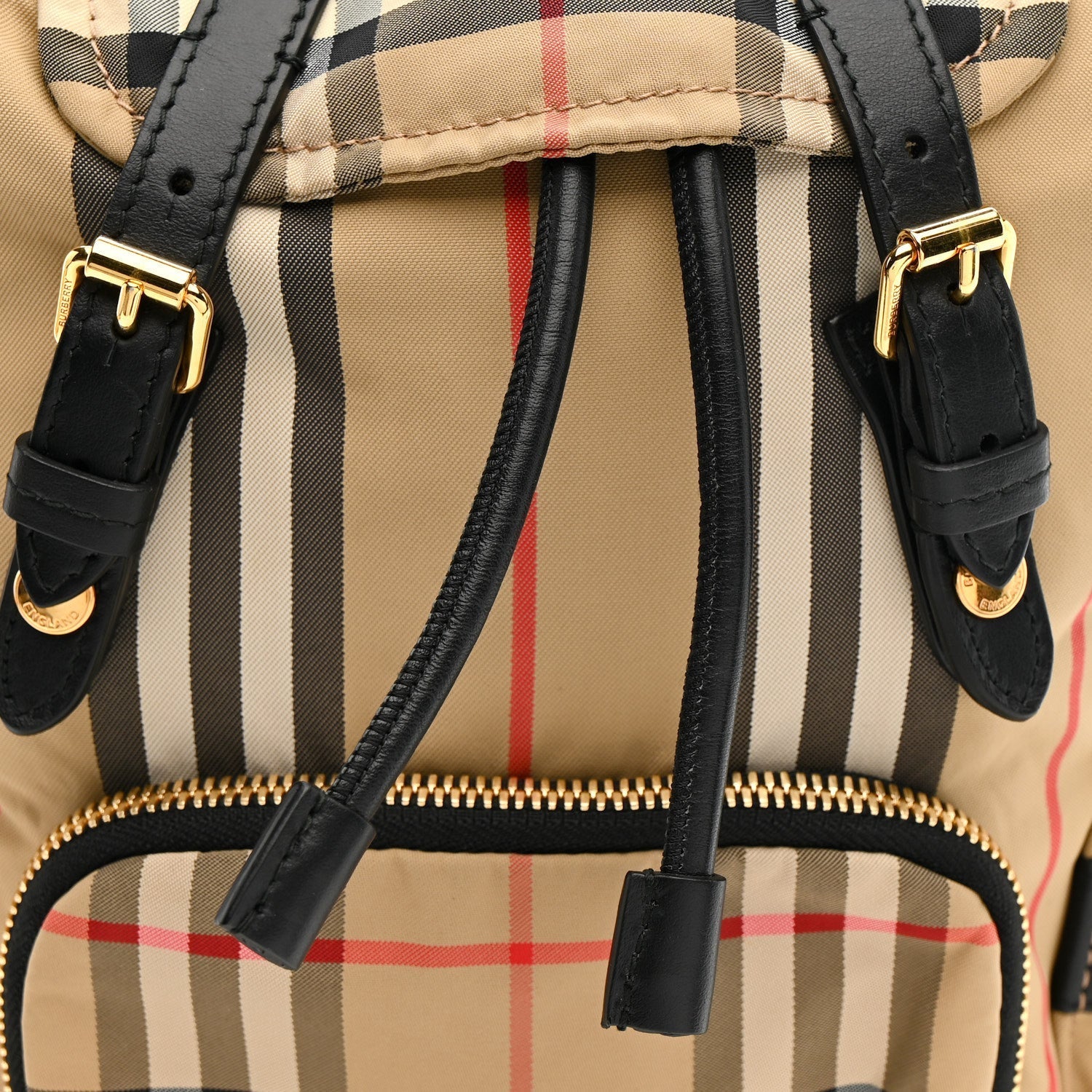Nylon Vintage Check Medium Rucksack Backpack Antique Yellow
