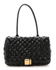 Calfskin Intreccio Rumple Desiree Shoulder Bag Black