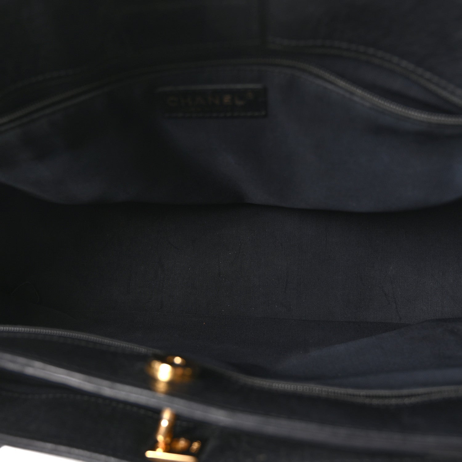 Calfskin Cerf Executive Shopper Tote Black
