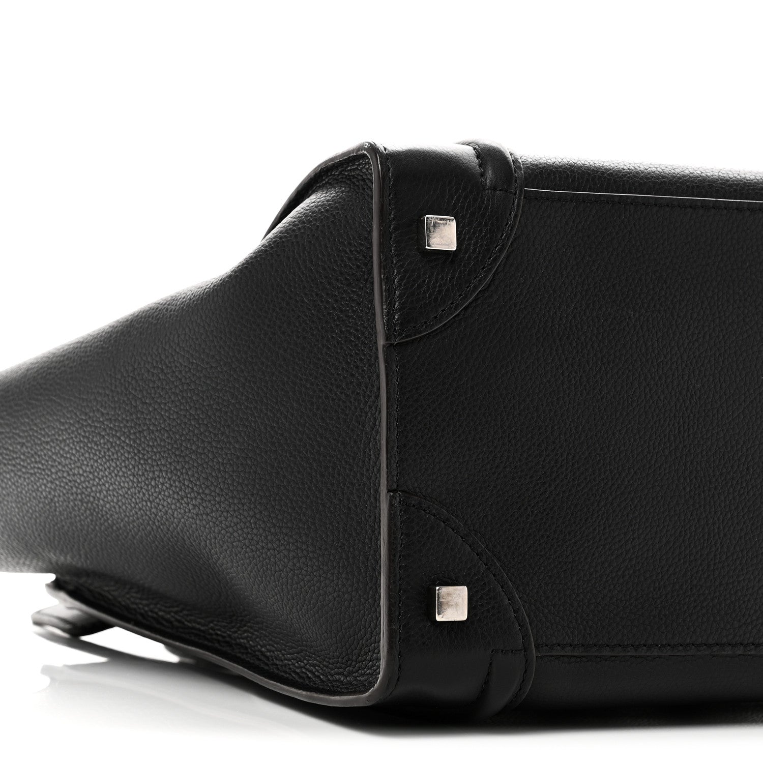 Drummed Calfskin Mini Luggage Black