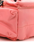 Nylon Medium Rucksack Backpack Bright Coral Pink