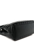 Calfskin Y Quilted Monogram Medium Loulou Chain Satchel Black