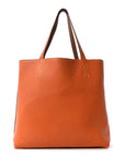 Taurillon Clemence Double Sens Reversible Tote Orange Gold