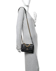 Lambskin Quilted CHNL 19 Wallet On Chain WOC Black
