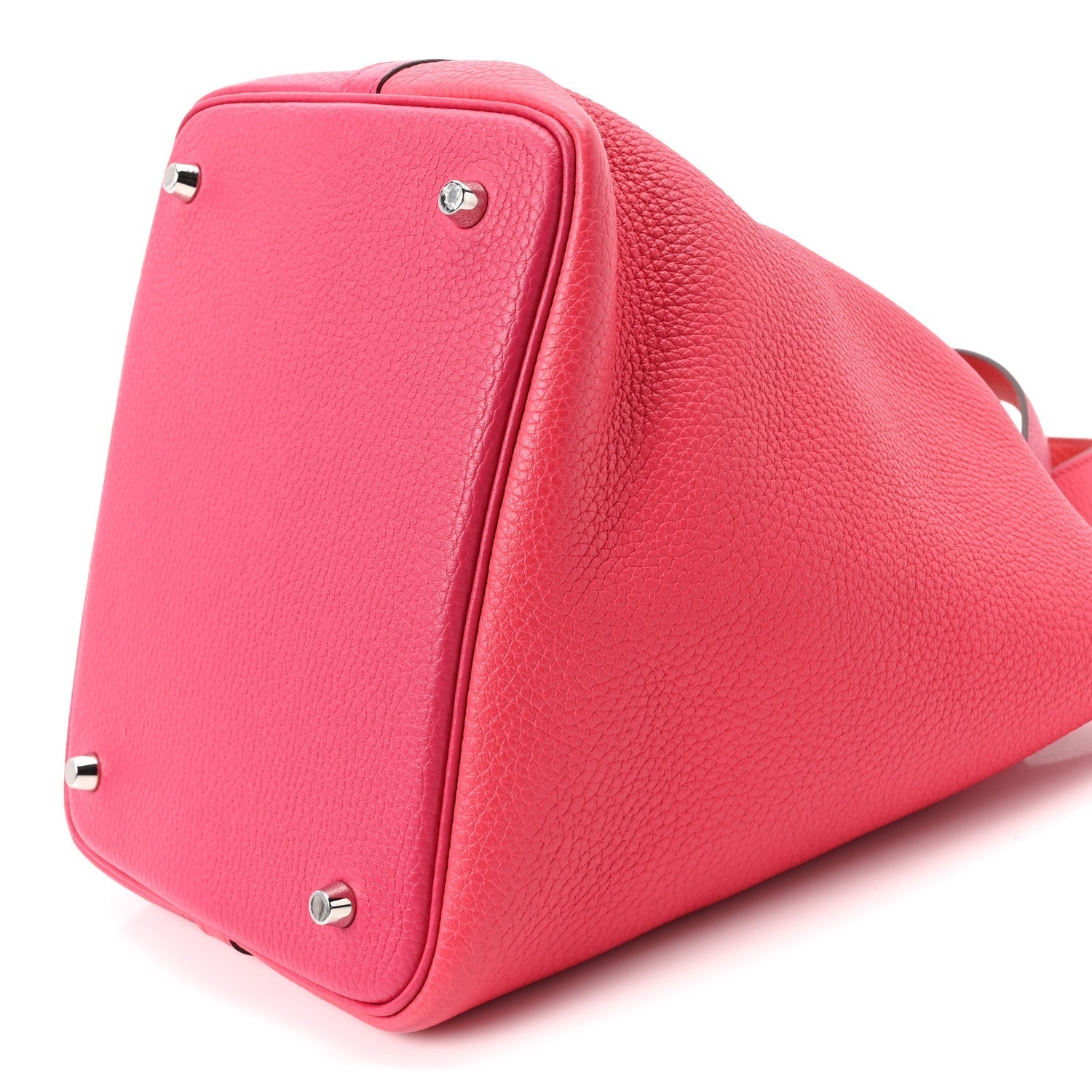 Taurillon Clemence Casaque Picotin Lock 22 MM Rose Extreme Rose Mexico Rouge De Coeur