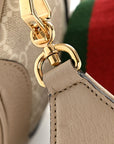 GG Supreme Monogram Textured Dollar Calfskin Mini Jackie 1961 Hobo Beige Mystic White Oatmeal