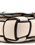 Canvas Intrecciato Padded Cassette Crossbody Bag Natural Black