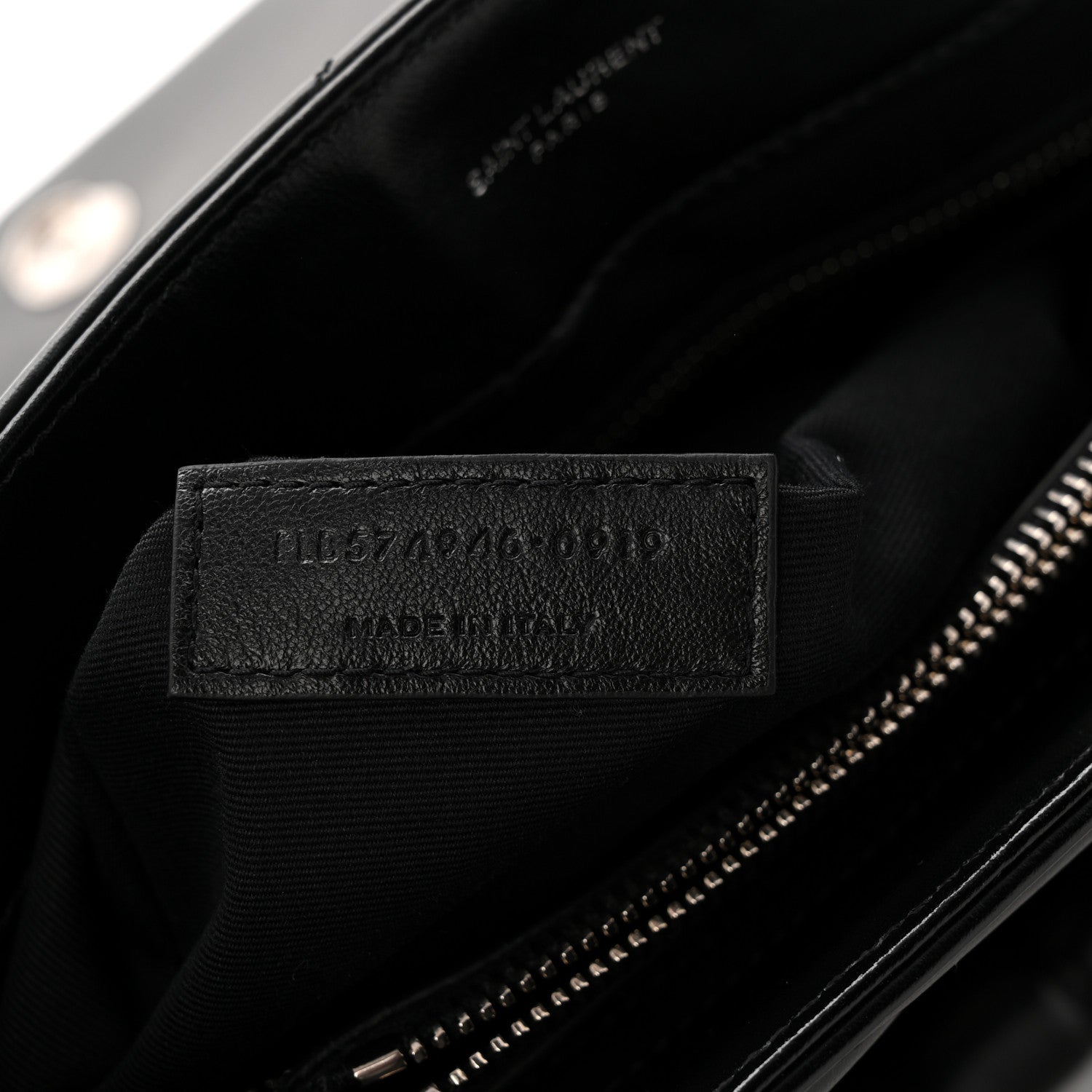 Calfskin Y Quilted Monogram Medium Loulou Chain Satchel Black