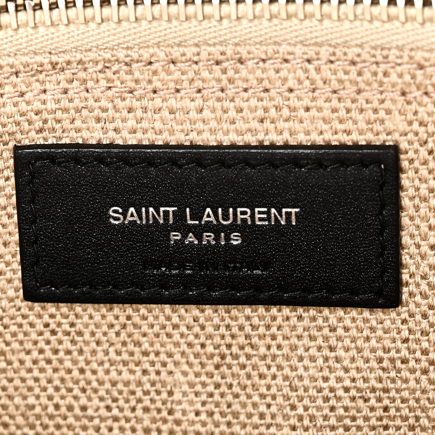 Linen Calfskin Small Rive Gauche Tote Greggio Natural