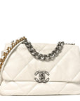 Quilted Large CHNL 19 Flap White