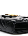 Calfskin Matelasse GG Marmont Chain Wallet Black