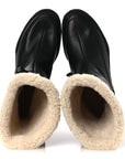Calfskin Shearling Womens Journey Ankle Boots 38.5 Black Ecru