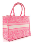 Canvas Embroidered Medium D1ORiviera Toile De Jouy Book Tote Fluorescent Pink
