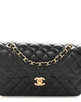 Caviar Quilted Small Double Flap Black