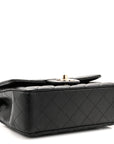 Lambskin Quilted Mini Rectangular Flap Black