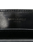 Calfskin Y Quilted Monogram Monochrome Toy Loulou Crossbody Bag Black