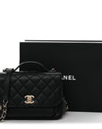 Caviar Quilted Medium Business Affinity Flap Black
