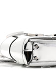 Mirror Laminated Nappa Maxi Intrecciato Mini Arco  Silver