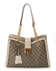 GG Supreme Monogram Medium Padlock Tote White