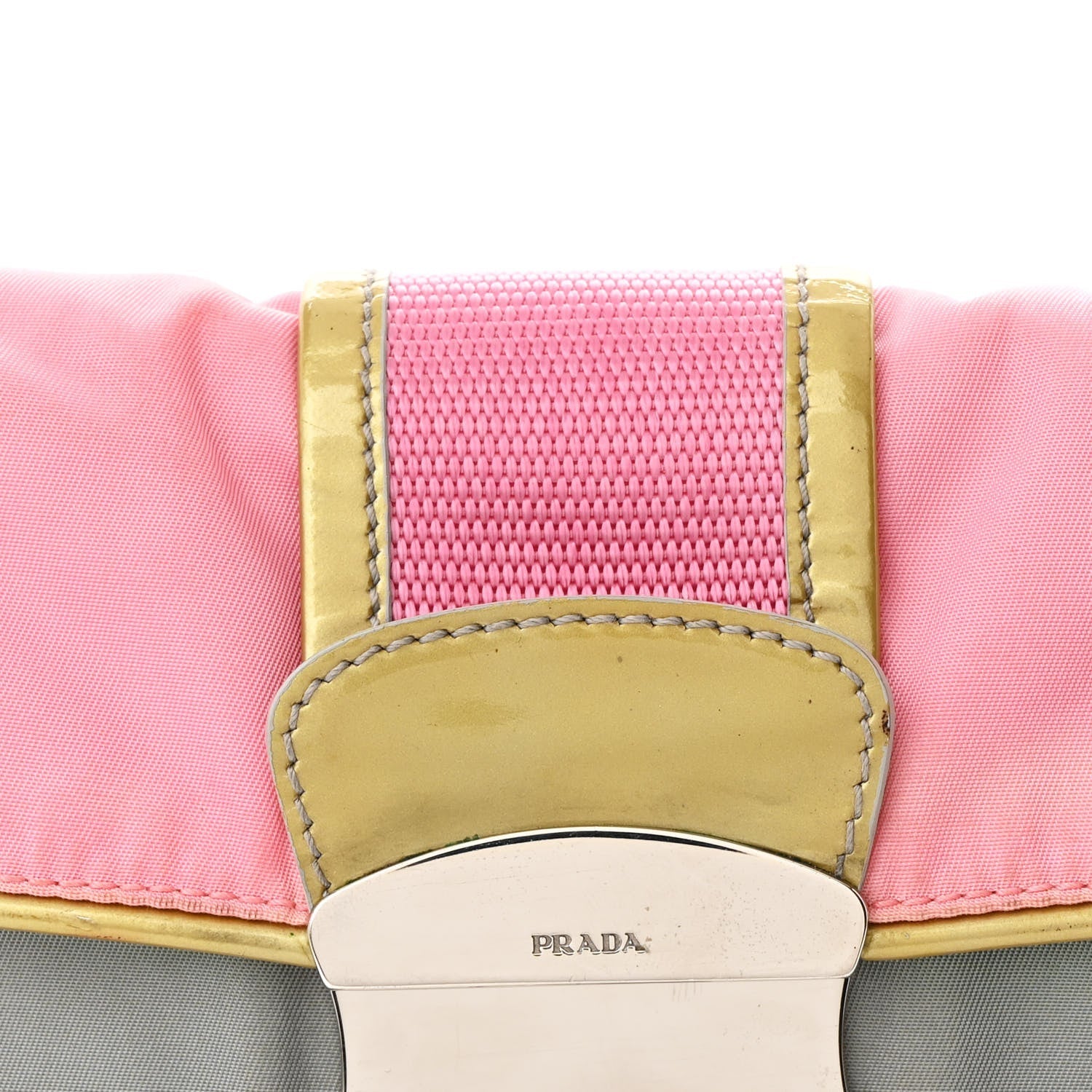 Nylon Vernice Belt Bag Pink Gray