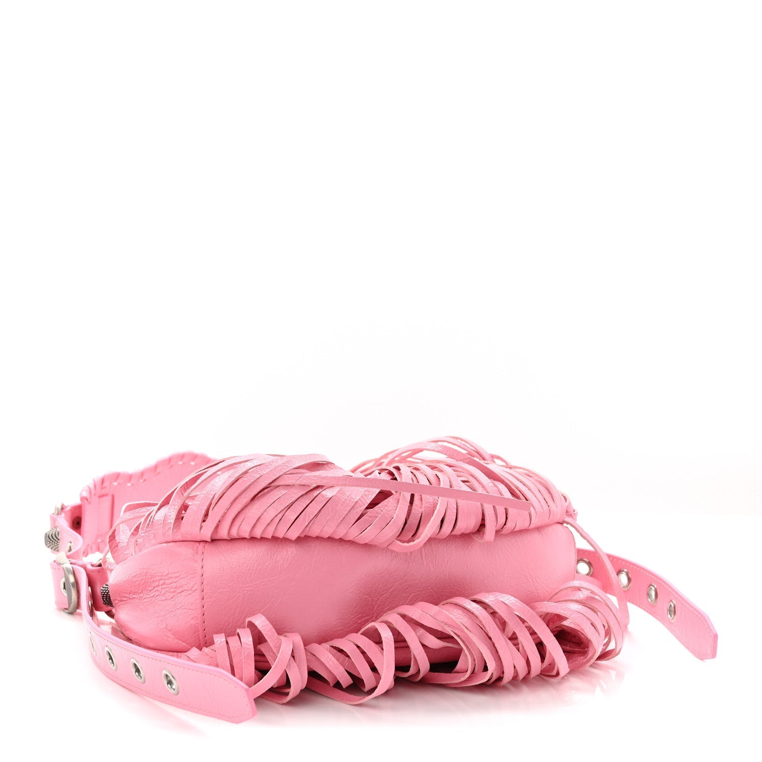 Agneau Arena Le Cagole Fringe Shoulder Bag XS Sweet Pink