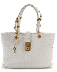 Nappa Intrecciato Small Capri Tote White