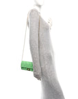 Nappa Matisse FF Embossed Continental Wallet On Chain Edamame