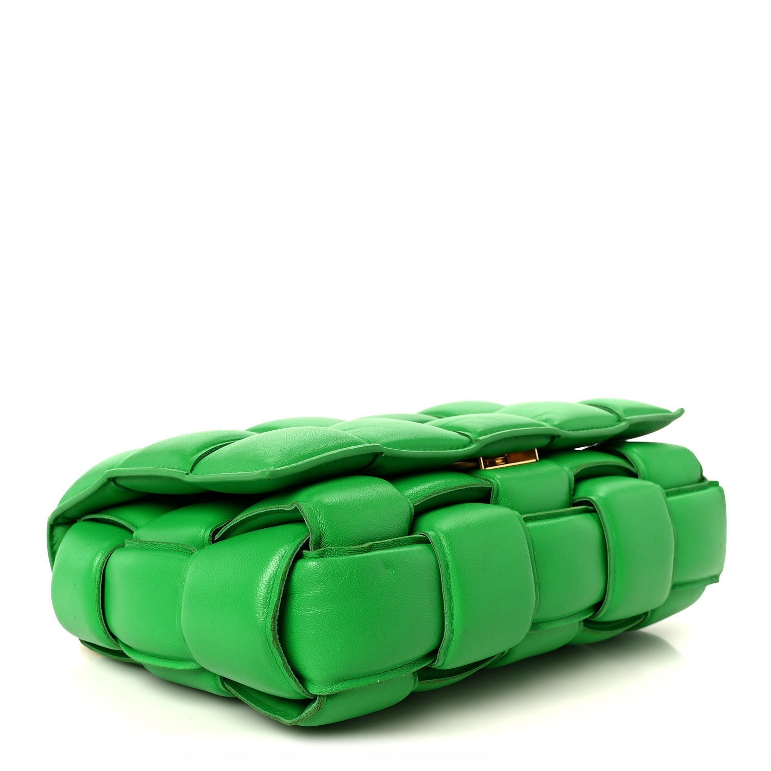 Lambskin Maxi Intreccio Padded Chain Cassette Crossbody Bag Racing Green