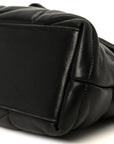 Lambskin Quilted Small Loulou Puffer Monogram Chain Satchel Black