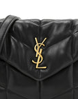 Lambskin Quilted Toy Loulou Puffer Monogram Chain Satchel Black