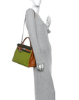 Fjord Togo Tri-Color Kelly Retourne 32 Vert Anis Gold Vert Olive