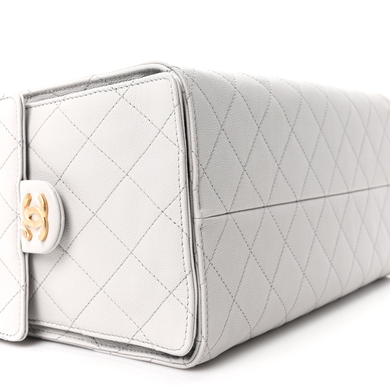 Caviar Quilted Medium CHNL 25 Handbag Light Gray