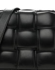 Paper Calfskin Maxi Intreccio Padded Cassette Crossbody Bag Black