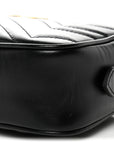 Calfskin Matelasse Mini GG Marmont Chain Shoulder Bag Black