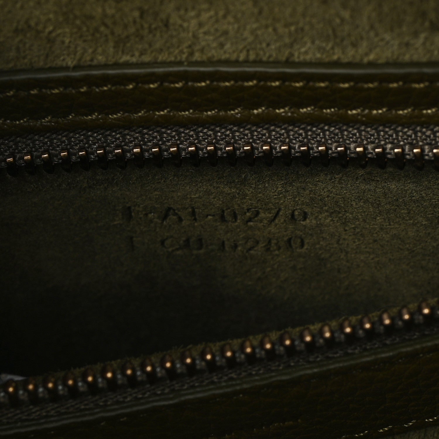 Drummed Calfskin Micro Luggage Dark Olive