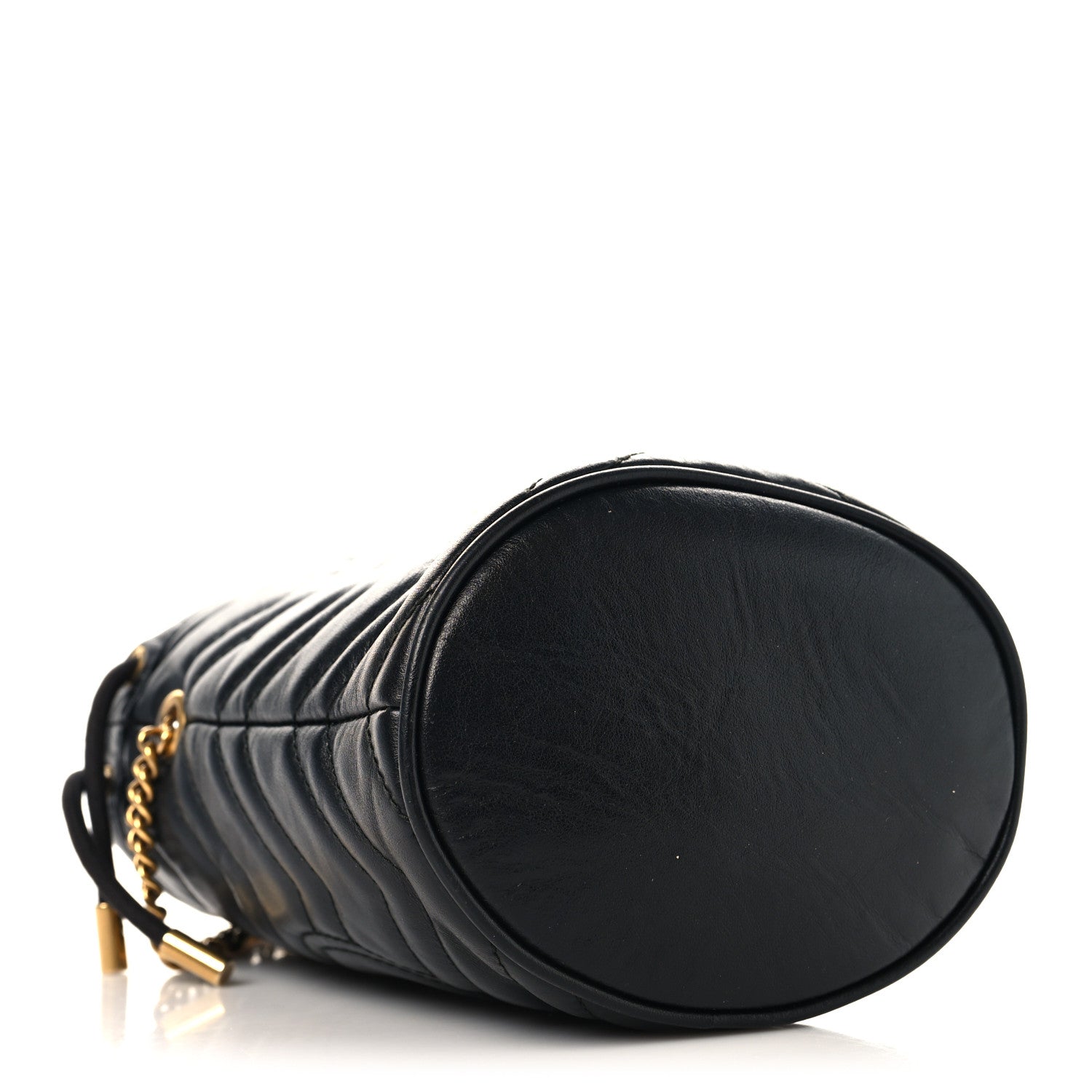Calfskin Matelasse Mini GG Marmont 2.0 Bucket Bag Black