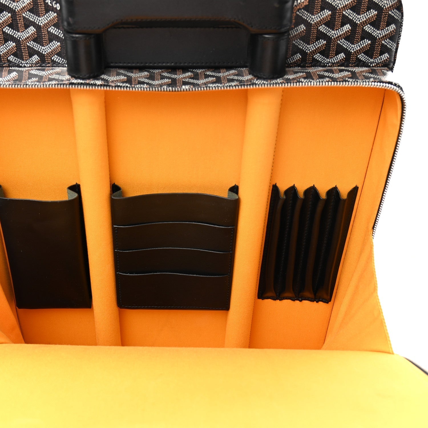 Goyardine Rolling Suitcase Trolley PM Black